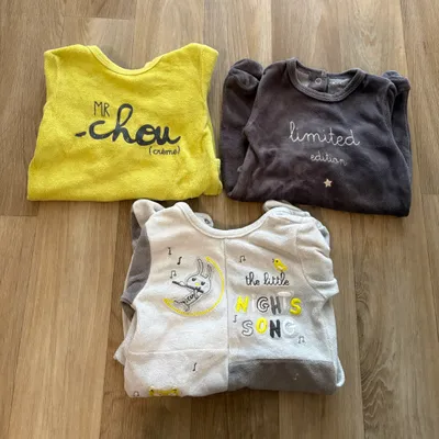 Lot de 3 pyjama bébé / garçon / 1 mois 